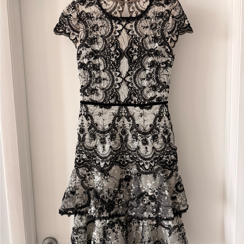 Marchesa Notte Lace Overlay Dress (US4)